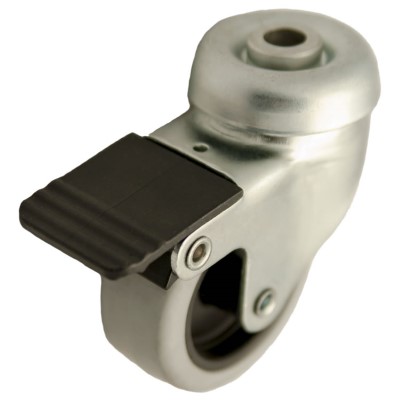 Swivel castor rubber 80mm with front brake (G-P6/GRU-BO-galvanised) :: 27-7080 :: 1