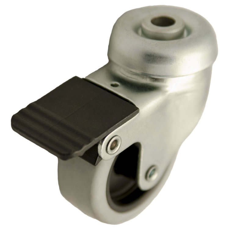 Zwenkwiel rubber 100mm met voorrem (G-P6/GRU-BO-verzinkt) :: 27-7100