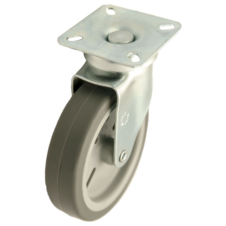 Zwenkwiel rubber 125mm (G-P6/GRU-PL-verzinkt) :: 27-4125