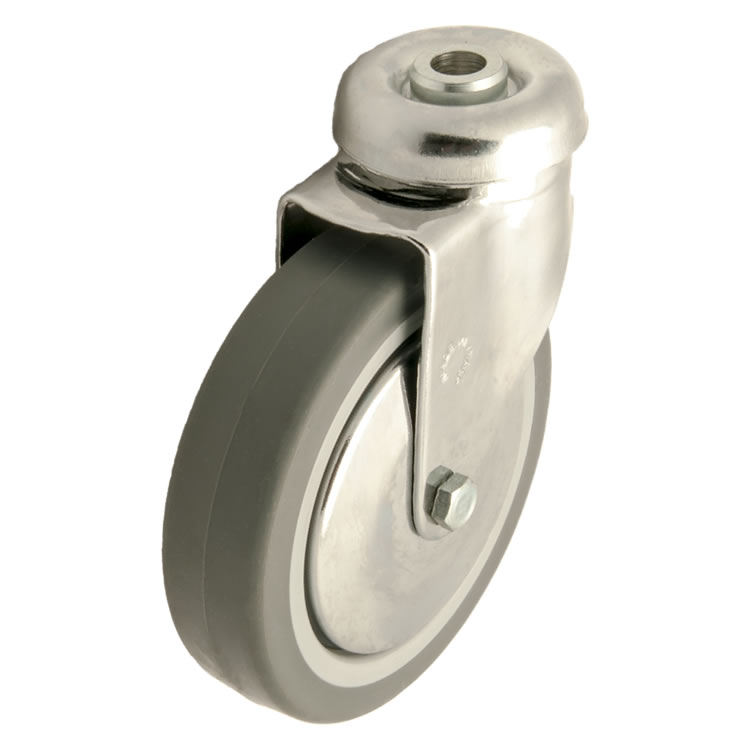 Zwenkwiel rubber 100mm (G-P6/GRU-BO-CH) :: 28-3100