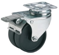 Swivel castor plastic 75mm with front brake (G-ZW/P6-PL) :: 32D-8106