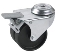 Swivel castor plastic 50mm with front brake (G-ZW/P6-BO) :: 32D-7100