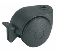 Swivel castor plastic 40mm with front brake (G-ZW/P6) :: 34-0045