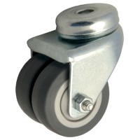 Zwenk tweelingwiel rubber 50mm (K-P6/TRU-BO) :: 26-3101