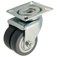 Zwenk tweelingwiel rubber 50mm (K-P6/TRU-PL) :: 26-4101