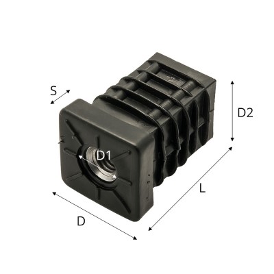 Square tube insert 22x22/25/M8 :: 97-0030 :: 3