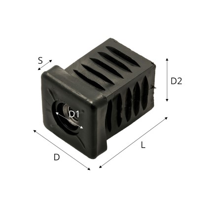 Square tube insert 28x28/30/M8 :: 97-0032 :: 3