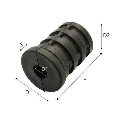 Round plastic tube insert 28/32/M10 :: 97-0044 :: 3