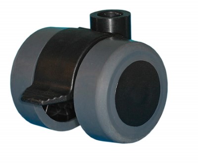 Swivel castor plastic 35mm with front brake (G-ZW/TPE) :: 34-0016 :: 1