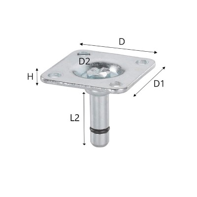 Meubelstift Ø10mm met plaat 65x65mm :: 97-0003 :: 2