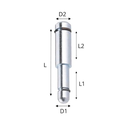 Furniture stem Ø8mm - Ø10mm, length 57mm :: 97-0024 :: 2