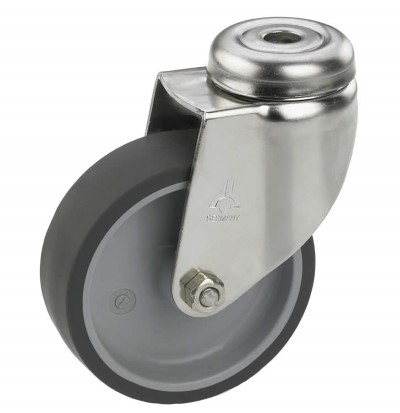 Swivel castor rubber 100mm stainless steel (G-P6/TRU-BO) :: 25-3104 :: 1