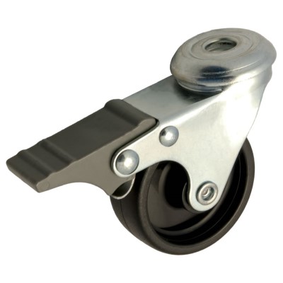 Zwenkwiel kunststof 75mm met voorrem (G-ZW/P6-BO) :: 32-7106
