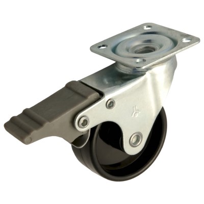 Swivel castor plastic 50mm with front brake (G-ZW/P6-PL) :: 32-8102 :: 1