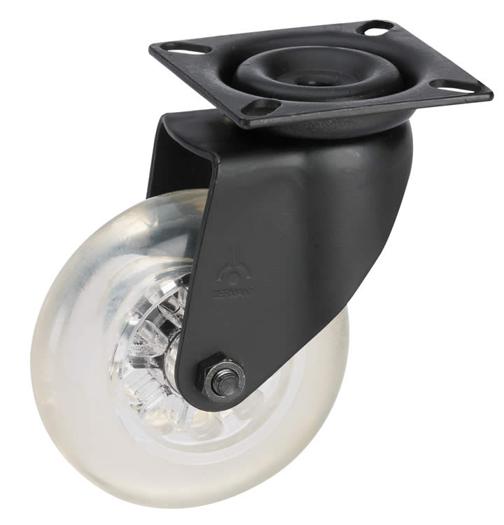 Zwenkwiel kunststof 75mm (G-PP/PU-PL/ZW) :: 39-0004