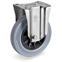 Rigid castor rubber 160mm (R-PP/GRU-NL/PL) :: 22-5910