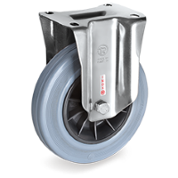 Rigid castor rubber 80mm stainless steel (G-PP/GRU-NLX) :: 22-6101