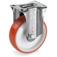 Rigid castor plastic 80x30mm stainless steel (K-P6/IPU-NLX/PL) :: 60-5001