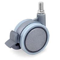 Swivel castor plastic 60mm with front brake (G-GR/P6-DR/M10x15) :: 34-2303