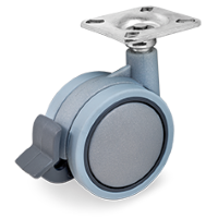 Swivel castor plastic 60mm with front brake (G-GR/P6-PL) :: 34-2103