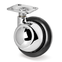 Zwenkwiel rubber 45mm (G-RU-PL/RECHTS) :: 35-4101