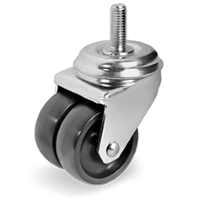 Zwenk tweelingwiel kunststof 50mm (G-ZW/P6-DR/M10x25) :: 32-6202