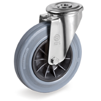 Swivel castor rubber 80mm (G-PP/GRU-NL/BO) :: 22-7701