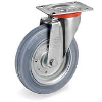 Swivel castor rubber 100mm (R-PS/GRU-NL/PL) :: 23-4602