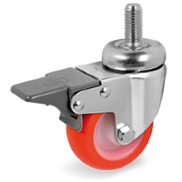 Zwenkwiel kunststof 60x25mm met voorrem (G-P6/IPU-DR/M12x25) :: 36-9103