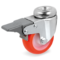 Zwenkwiel kunststof 40mm met voorrem (G-P6/IPU-BO) :: 36-7101