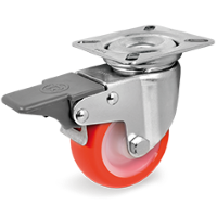 Zwenkwiel kunststof 60mm met voorrem (G-P6/IPU-PL) :: 36-8103