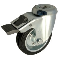 Zwenkwiel rubber 125mm met voorrem (G-PS/RU-SL/BO) :: 53-6203