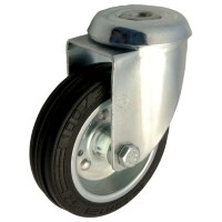 Swivel castor rubber 125mm (G-PS/RU-SL/BO) :: 53-6103