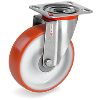Swivel castor plastic 100x30mm stainless steel (K-P6/IPU-NLX/PL) :: 60-5402