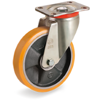 Zwenkwiel kunststof 200x45mm (K-GY/PU-P/PL) :: 65-7406