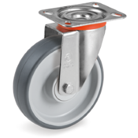 Swivel castor rubber 80x30mm (K-PP/TGRU-NL/PL) :: 71-4701