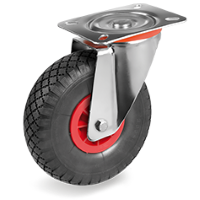 Swivel castor rubber 260x75mm with country profiled (R-PP/RU-NML-NL/PL) anti lek :: 82-7601