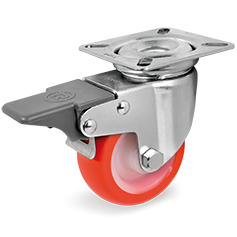 Swivel castor plastic 60mm with front brake (G-P6/IPU-PL) :: 36-8103 :: 1