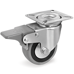 Swivel castor rubber 40mm with front brake (G-PP/GRU-PL-DRB) :: 37-8100 :: 1