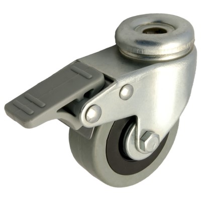Zwenkwiel rubber 60mm met voorrem (G-P6/GRU-BO) :: 37N-7102