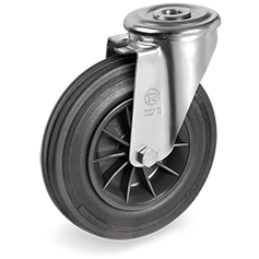 Swivel castor rubber 125mm (R-PP/RU-NL/BO) :: 52-7903