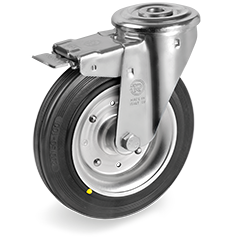 Zwenkwiel rubber 125mm met voorrem (R-PS/RU-NL/BO) :: 53-8223 :: 1