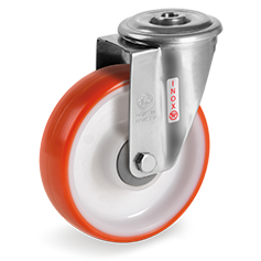 Swivel castor plastic 100x30mm stainless steel (K-P6/IPU-NLX/BO) :: 60-6302