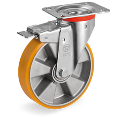 Swivel castor plastic 200mm with front brake (K-AL/PU-NL/PL) :: 65-6506 :: 1