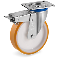 Swivel castor plastic 150x40mm with front brake (G-P6/PU-M/PL) :: 66-8704 :: 1