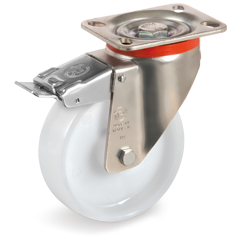 Swivel castor plastic 125x38mm with front brake (G-P6-P/PL) :: 68-6903 :: 1
