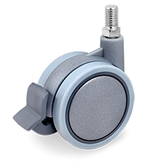 Zwenkwiel kunststof 100x57mm met voorrem (GR/P6-DR/M10x15) :: 34-2305