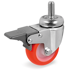 Zwenkwiel kunststof 60x25mm met voorrem (G-P6/IPU-DR/M12x25) :: 36-9103