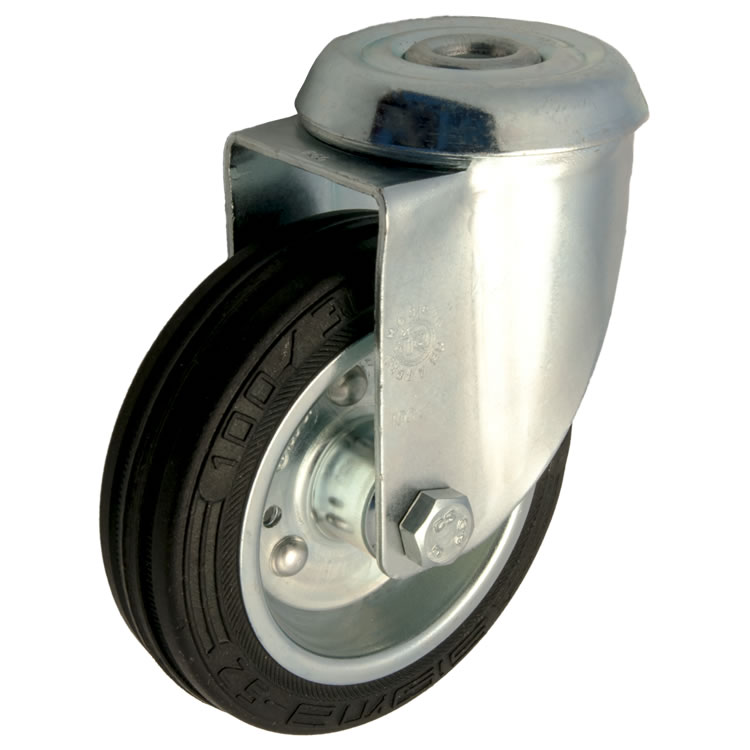 Zwenkwiel rubber 100mm (G-PS/RU-SL/BO) :: 53-6102