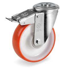 Zwenkwiel kunststof 80x30mm met voorrem (K-P6/IPU-NL/BO) :: 60-5501